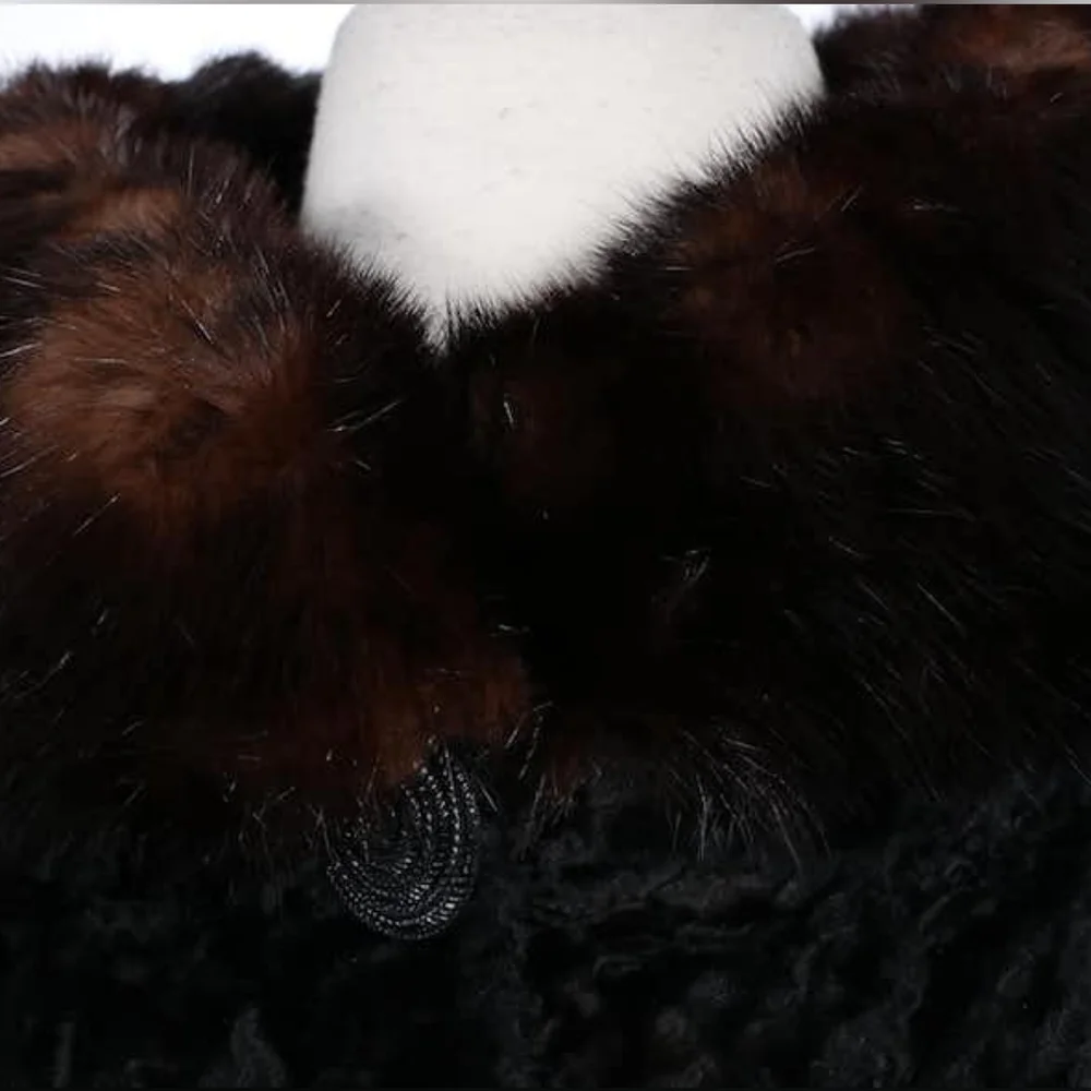 Vintage Black and Brown Fur Trimmed Jacket - Picture 4 of 9